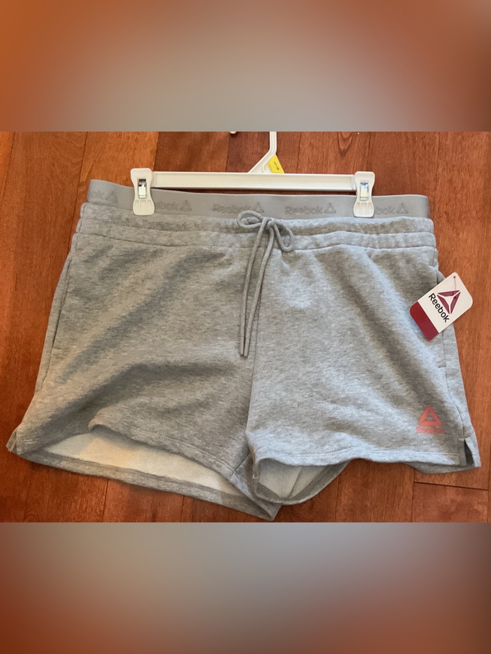 Reebok Light Gray Women's Athletic Shorts with Subtle Logo